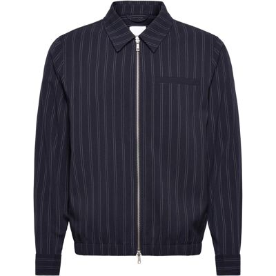 Lindbergh Superflex Pinstriped Overshirt S NAVY S Lindbergh Superflex Pinstriped Overshirt S NAVY S