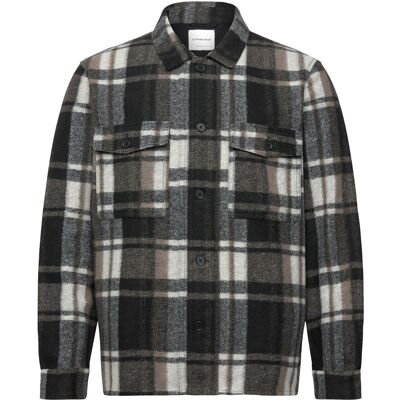 Lindbergh Brushed Check Overshirt XL BLACK XL Lindbergh Brushed Check Overshirt XL BLACK XL