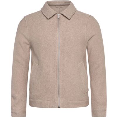 Lindbergh Wool Blend Zip Through Overshirt XXL LT STONE XXL Lindbergh Wool Blend Zip Through Overshirt XXL LT STONE XXL