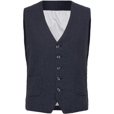 Lindbergh Cotton Linen Waistcoat S NAVY S Lindbergh Cotton Linen Waistcoat S NAVY S