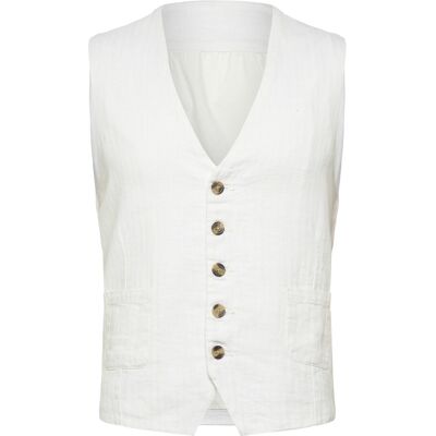 Lindbergh Cotton Linen Waistcoat M OPTICAL WHITE M Lindbergh Cotton Linen Waistcoat M OPTICAL WHITE M