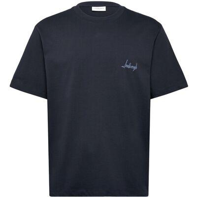 Lindbergh Oversized O-Neck Signature Tee S/S L NAVY L Lindbergh Oversized O-Neck Signature Tee S/S L NAVY L