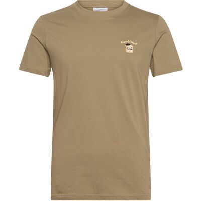Lindbergh Embroidery Tee S/S L DUSTY GREEN L Lindbergh Embroidery Tee S/S L DUSTY GREEN L