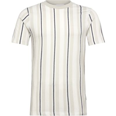 Lindbergh Towel Striped O-Neck Tee S/S L FAIR GREY L Lindbergh Towel Striped O-Neck Tee S/S L FAIR GREY L