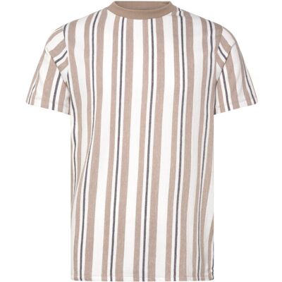 Lindbergh Towel Striped O-Neck Tee S/S XL STONE XL Lindbergh Towel Striped O-Neck Tee S/S XL STONE XL