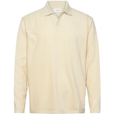 Lindbergh V-Neck Jacquard Polo L/S XL LT STONE XL Lindbergh V-Neck Jacquard Polo L/S XL LT STONE XL