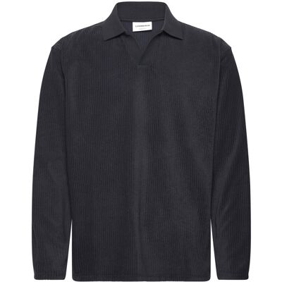 Lindbergh V-Neck Jacquard Polo L/S XL NAVY XL Lindbergh V-Neck Jacquard Polo L/S XL NAVY XL