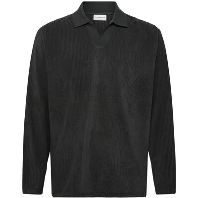 Lindbergh V-Neck Jacquard Polo L/S XXL OFF BLACK XXL Lindbergh V-Neck Jacquard Polo L/S XXL OFF BLACK XXL