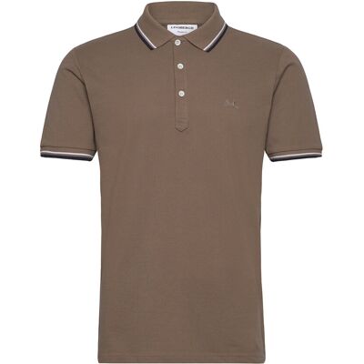 Lindbergh Polo Shirt With Contrast Piping M DK STONE M Lindbergh Polo Shirt With Contrast Piping M DK STONE M