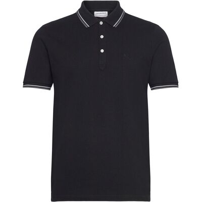 Lindbergh Polo Shirt With Contrast Piping M SPACE BLACK M Lindbergh Polo Shirt With Contrast Piping M SPACE BLACK M