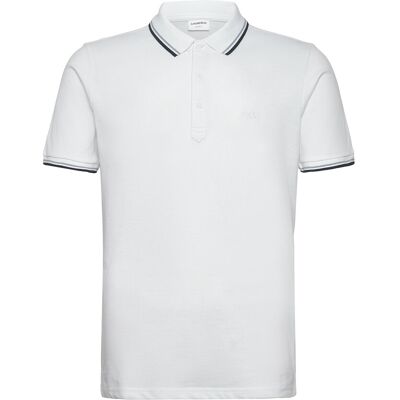 Lindbergh Polo Shirt With Contrast Piping M WHITE WAVE M Lindbergh Polo Shirt With Contrast Piping M WHITE WAVE M