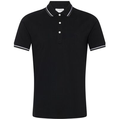 Lindbergh Polo Pique W. Contrast Piping XXXL SPACE BLACK XXXL Lindbergh Polo Pique W. Contrast Piping XXXL SPACE BLACK XXXL