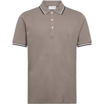 Lindbergh Polo Pique W. Contrast Piping M STONE GREY M Lindbergh Polo Pique W. Contrast Piping M STONE GREY M