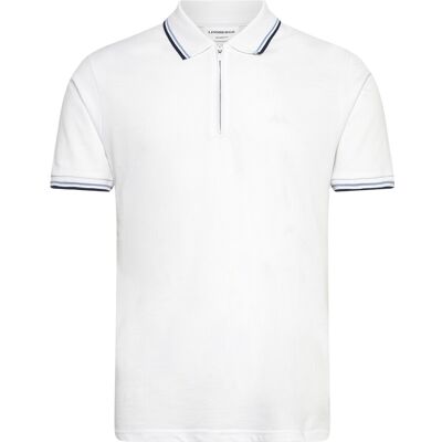 Lindbergh Polo Shirt W. Contrast Piping XL WHITE WAVE XL Lindbergh Polo Shirt W. Contrast Piping XL WHITE WAVE XL