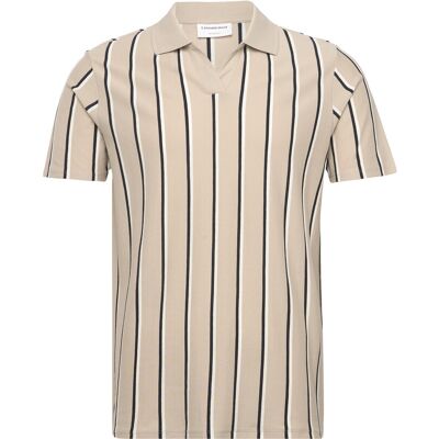 Lindbergh Striped Piqué Polo Shirt S/S XL SAND XL Lindbergh Striped Piqué Polo Shirt S/S XL SAND XL
