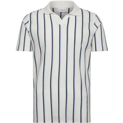 Lindbergh Striped Piqué Polo Shirt S/S XXL WHITE WAVE XXL Lindbergh Striped Piqué Polo Shirt S/S XXL WHITE WAVE XXL