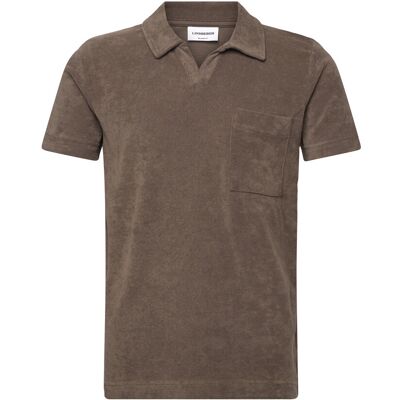 Lindbergh Towel V-Neck Polo S/S XXXL DK STONE XXXL Lindbergh Towel V-Neck Polo S/S XXXL DK STONE XXXL