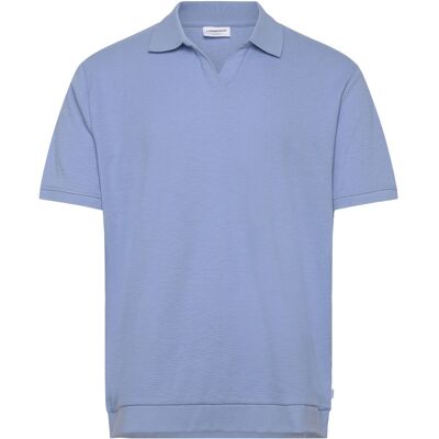 Lindbergh Open Collar Structure Rib Polo M LT BLUE M Lindbergh Open Collar Structure Rib Polo M LT BLUE M