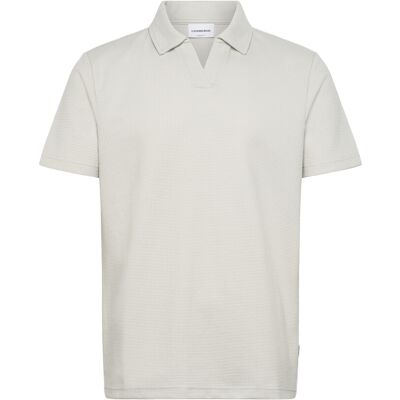 Lindbergh Waffle Polo Split Neck L LT GREY L Lindbergh Waffle Polo Split Neck L LT GREY L
