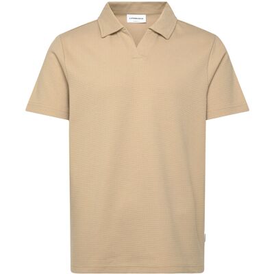 Lindbergh Waffle Polo Split Neck XL SAND XL Lindbergh Waffle Polo Split Neck XL SAND XL