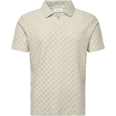 Lindbergh Checkered Towel V-Neck Polo S/S XXXL FAIR GREY XXXL Lindbergh Checkered Towel V-Neck Polo S/S XXXL FAIR GREY XXXL