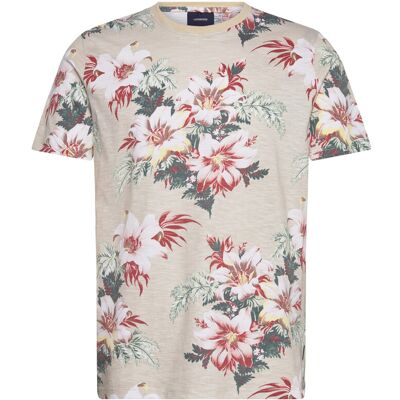 Lindbergh Slub Aop Tee S/S M SMOKE WHITE M Lindbergh Slub Aop Tee S/S M SMOKE WHITE M