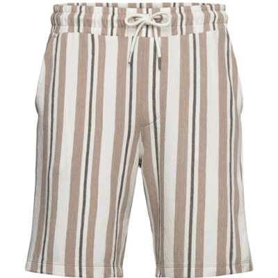Lindbergh Striped Terry Shorts With Elastic W L STONE L Lindbergh Striped Terry Shorts With Elastic W L STONE L