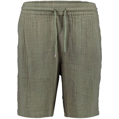 Lindbergh Cotton Muslin Shorts M DK KHAKI M Lindbergh Cotton Muslin Shorts M DK KHAKI M