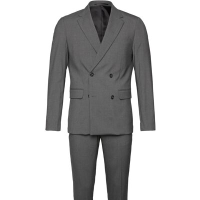 Lindbergh Plain Db Mens Suit - Normal Length 56 GREY MIX 56 Lindbergh Plain Db Mens Suit - Normal Length 56 GREY MIX 56