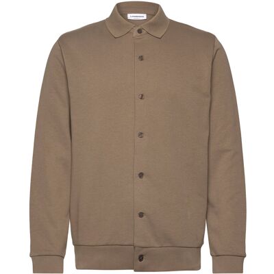 Lindbergh Jersey Button Through Pique L/S M DK STONE M Lindbergh Jersey Button Through Pique L/S M DK STONE M