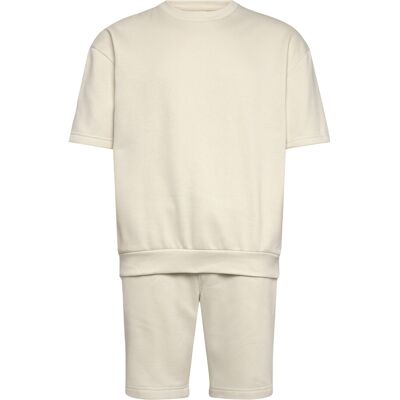 Lindbergh Oversized S/S Sweatshirt+Shorts S BONE WHITE S Lindbergh Oversized S/S Sweatshirt+Shorts S BONE WHITE S