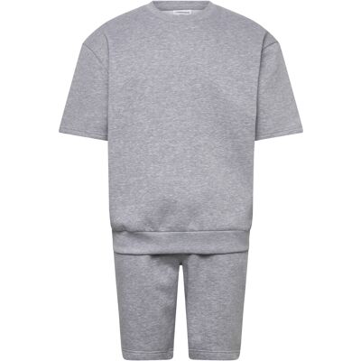 Lindbergh Oversized S/S Sweatshirt+Shorts XXL GREY MEL XXL Lindbergh Oversized S/S Sweatshirt+Shorts XXL GREY MEL XXL