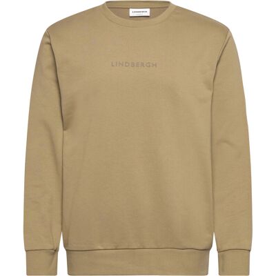 Lindbergh Logo Chest Print O-Neck Sweat M DUSTY GREEN M Lindbergh Logo Chest Print O-Neck Sweat M DUSTY GREEN M