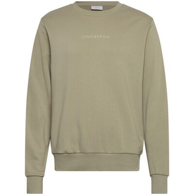 Lindbergh Logo Chest Print O-Neck Sweat M DUSTY OLIVE M Lindbergh Logo Chest Print O-Neck Sweat M DUSTY OLIVE M