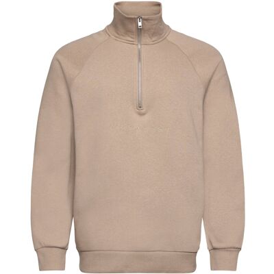 Lindbergh Half Zip Raglan Sweatshirt M DK SAND MEL M Lindbergh Half Zip Raglan Sweatshirt M DK SAND MEL M