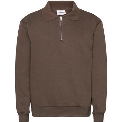 Lindbergh Half Zip Polo Sweat XXL DK BROWN XXL Lindbergh Half Zip Polo Sweat XXL DK BROWN XXL
