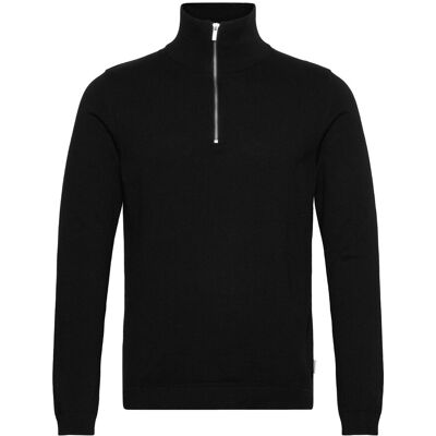 Lindbergh 100% Recycle Knit Half Zip M BLACK M Lindbergh 100% Recycle Knit Half Zip M BLACK M