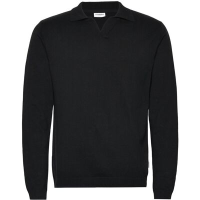 Lindbergh Splitneck Recycled Yarn Knit XL BLACK XL Lindbergh Splitneck Recycled Yarn Knit XL BLACK XL