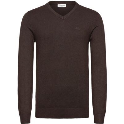 Lindbergh Eco Vero V-Neck Jumper M DK BROWN MEL M Lindbergh Eco Vero V-Neck Jumper M DK BROWN MEL M