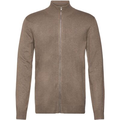 Lindbergh Ecovero L/S Zip Cardigan M DK SAND MEL M Lindbergh Ecovero L/S Zip Cardigan M DK SAND MEL M