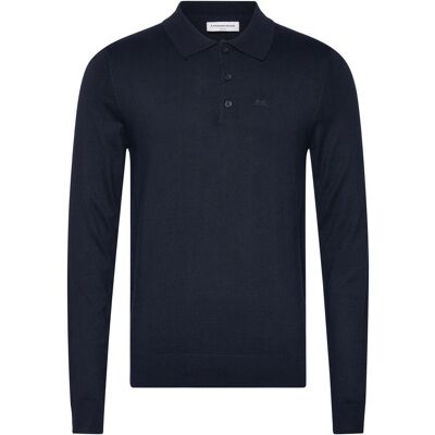 Lindbergh Long Sleeve Knitted Poloshirt S NAVY S Lindbergh Long Sleeve Knitted Poloshirt S NAVY S
