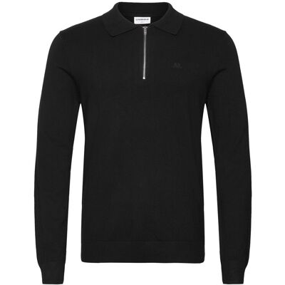 Lindbergh Ecovero L/S Zip Polo M BLACK M Lindbergh Ecovero L/S Zip Polo M BLACK M
