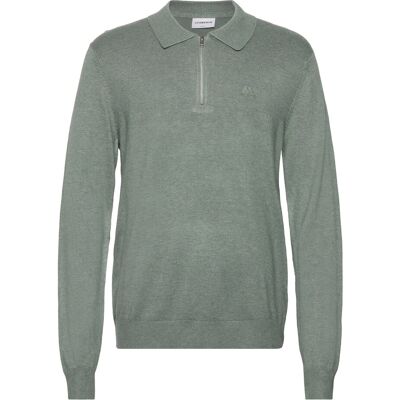 Lindbergh Ecovero L/S Zip Polo XXL JADE GREEN MEL XXL Lindbergh Ecovero L/S Zip Polo XXL JADE GREEN MEL XXL