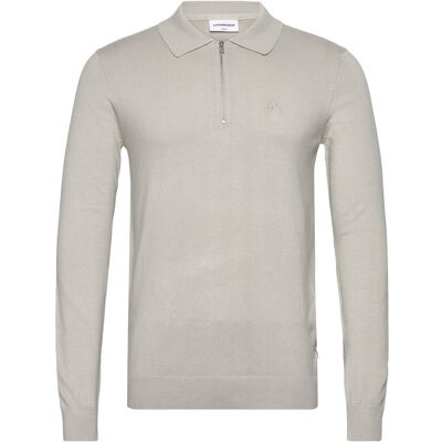 Lindbergh Ecovero L/S Zip Polo XL LT GREY XL Lindbergh Ecovero L/S Zip Polo XL LT GREY XL