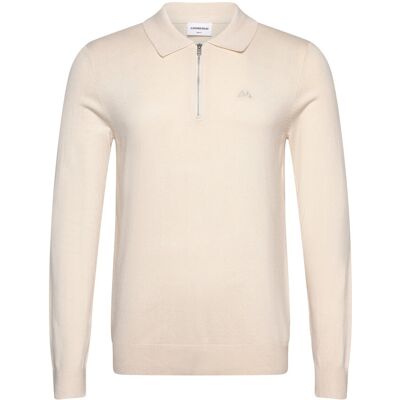 Lindbergh Ecovero L/S Zip Polo L OFF WHITE L Lindbergh Ecovero L/S Zip Polo L OFF WHITE L