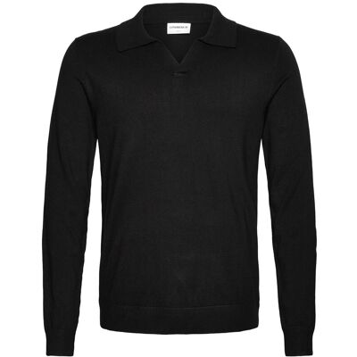Lindbergh Ecovero L/S V-Neck Polo S BLACK S Lindbergh Ecovero L/S V-Neck Polo S BLACK S
