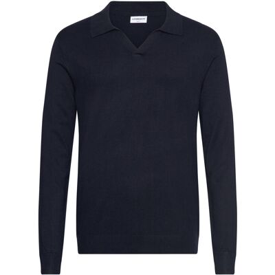 Lindbergh Ecovero L/S V-Neck Polo XXL NAVY XXL Lindbergh Ecovero L/S V-Neck Polo XXL NAVY XXL