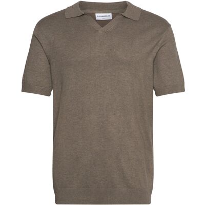 Lindbergh Ecovero S/S V-Neck Polo XL DK SAND MEL XL Lindbergh Ecovero S/S V-Neck Polo XL DK SAND MEL XL