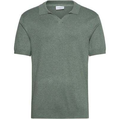 Lindbergh Ecovero S/S V-Neck Polo S JADE GREEN MEL S Lindbergh Ecovero S/S V-Neck Polo S JADE GREEN MEL S