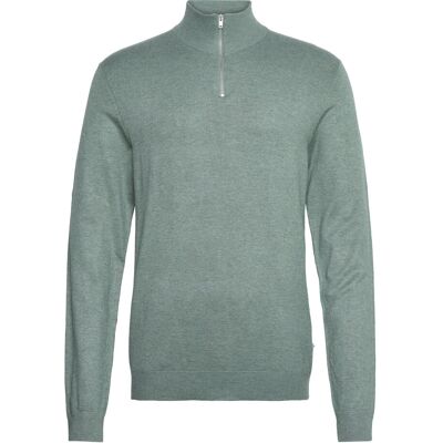 Lindbergh Ecovero Half Zip L/S Knit XL JADE GREEN MEL XL Lindbergh Ecovero Half Zip L/S Knit XL JADE GREEN MEL XL